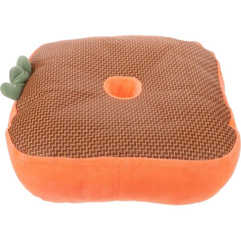 Coussin Support Lombaire Orange en Peluche de Siège Ergonomique (1/5)