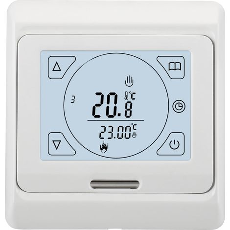 Thermostat de chauffage programmable hebdomadaire tactile WG809, AC230V 3A, pour plancher chauffant radiant, blanc