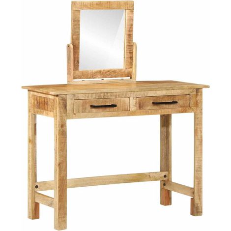Schminktisch Braun 100 x 40 x 120 cm Massivholz Mango vidaXL (1/5)