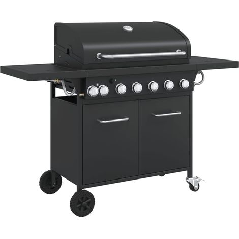 Maison Exclusive - Griglia Barbecue a Gas con 7 Bruciatori Nero in Acciaio