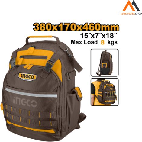 SAC À DOS PORTE-OUTILS 38X17X46CM CADRE RIGIDE (1/5)