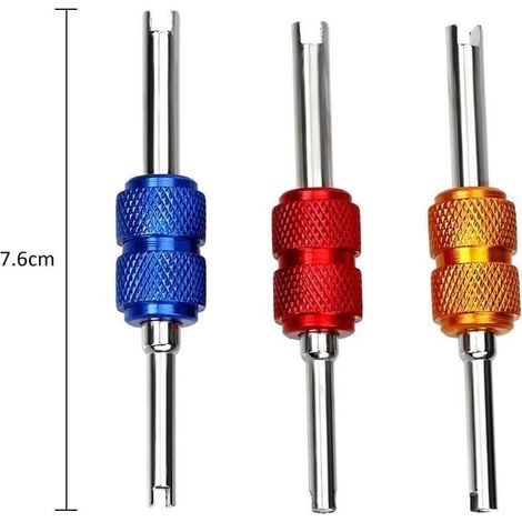 Démonte Obus de Valve,Demonte Valve Pneu Outil,Démonte Obus Valve,Démonte Obus Valve,Demonte Valve Pneu Double Tête, Outils de Reparation de Valve des Pneus pour Dépose de Valve de Pneu, 3PCS (1/3)