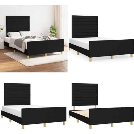 Bettgestell ohne Matratze Schwarz 120x200 cm Stoff - Bettsofa - Boxspringbetten - Doppelbett - Lattenrost - Massivholzbette - Home & Living