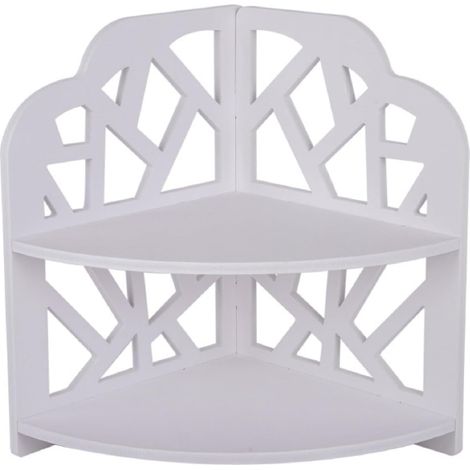 Support d'angle double couche résistant à la vapeur d'eau, support d'angle flottant blanc, support d'angle perforé blanc, support d'angle flottant en PVC, présentoir, support de rangement (1/4)