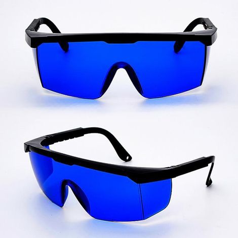 Lunettes de sécurité monobloc, lunettes laser gravées au laser Lunettes de sécurité Lunettes de sécurité pour étui à lunettes, Bleu