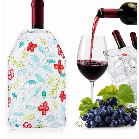 Manchon Refroidisseur pour Bouteille de Vin, Rafraîchisseur de Vin avec Gel, Manchon à Gel Réutilisable - Bouteille de Vin, Champagne, Bière – Apéro, Pique-nique, Voyage & Fête (Blanc Lot de 3) (1/5)