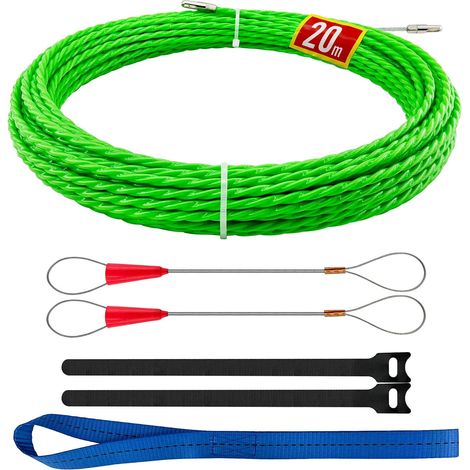 Aiguille Electricien 20 m - Tire Fils Electrique,Tire Cable, Spirale Rétractable,Tire Fil, Ressort Pour Câbles et Installations Electriques(20m,Φ4,5 mm) (1/5)