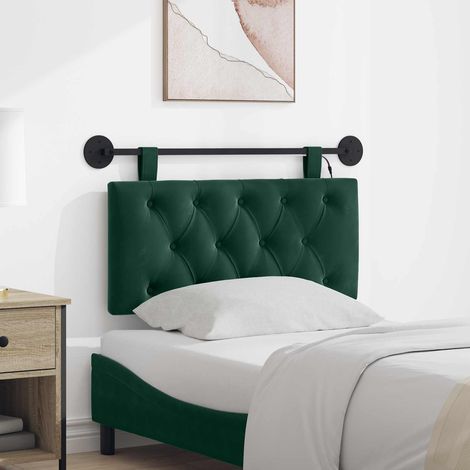 vidaXL Cabecero colgante Verde oscuro Terciopelo (1/5)