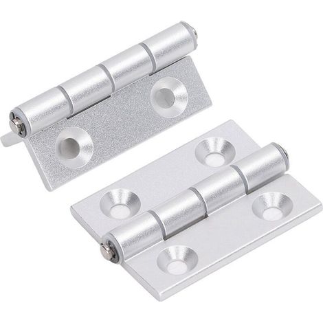 2 charnières en aluminium pliables à ouverture plate avec douille en résine épaisse pour portes et outils de menuiserie (1/5)