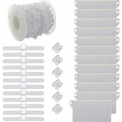 31 Pieces Vertical Blind Bottom Weights Accessories Repair Kit 89mm Top Hooks for Vertical Blind 10M Chain and Plastic Connector DIY Replacement (1/5)