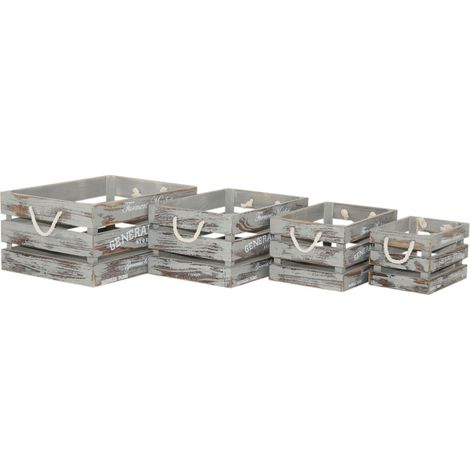 JOSE - set di 4 cassette in legno