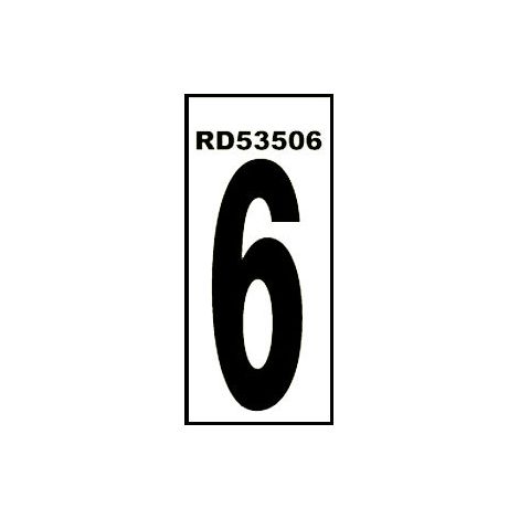 Numero adesivo Normaluz 6 4,6x14 PVC Glasspack 0,4 RD53506