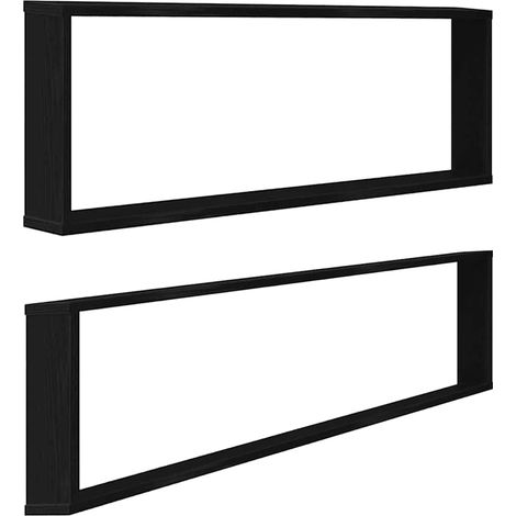Maison Exclusive - Étagères murales cube 2 pcs chêne noir 100x15x30 cm bois