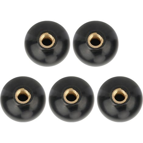 Set mit 5 runden, schwarzen Kunststoff-Hebelknöpfen  Größe M10x35 mm  Für Werkzeugmaschinen, Schraubstöcke, Pressen  Ergonomisch