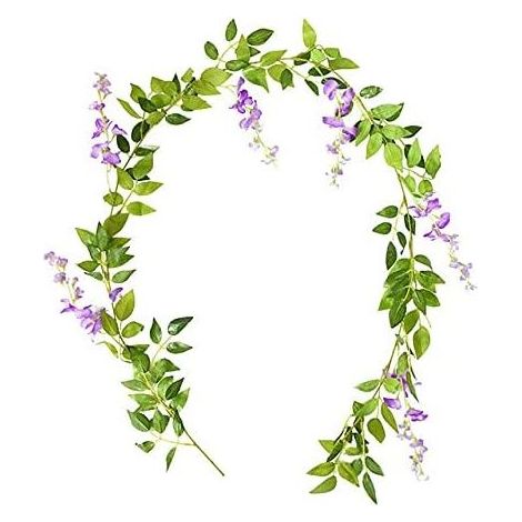 Guirlande de Glycines Artificielles 1.8m - Plantes Grimpantes Fausses Lierre pour Décoration Murale, Arche de Mariage, Tonnelle et Balcon (Fleurs Artificielles Suspendues) (1/3)
