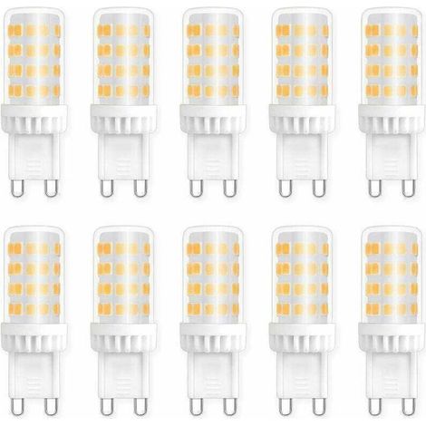 Ampoules LED G9 5W, Equivalente 40W 50W Halogène Lumière, 450LM, Blanc Neutre 4000K, AC 220V, Culot G9 Standard, économie d'énergie, pour Ceiling Lighting, Kitchen, Chambre, Salon, Pack de 10