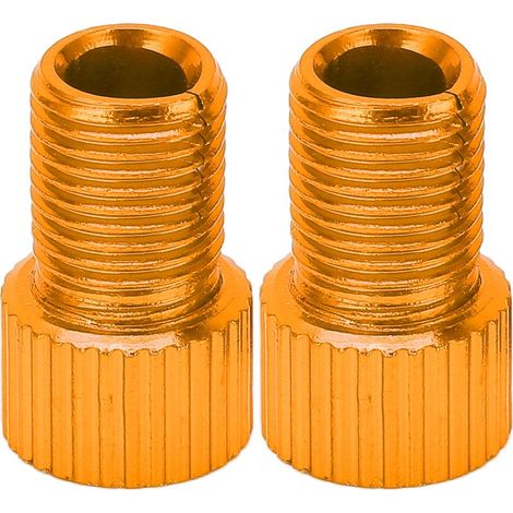 pièces adaptateur pompe vélo Presta vers Schrader, convertisseur résistant à l'usure jaune doré pour VTT (1/5)