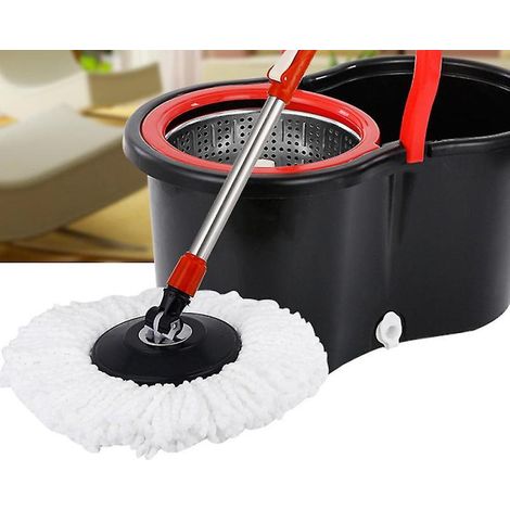Beyamis Nouvelle tête de rechange rotative à 360° pour balai à franges Easy Magic en microfibre, couleur verte et blanche. (1/3)