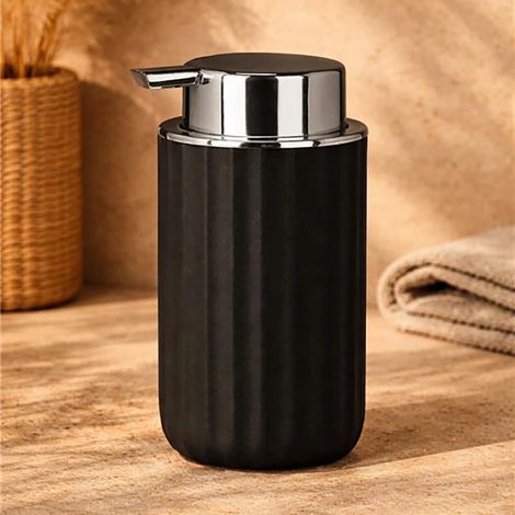 Exagonshop Dispenser sapone da appoggio in tpr nero