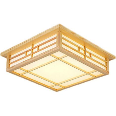 Plafonnier LED en bois - lustre Lampe éclairage déco Pour chambre à coucher - 220 V - 24 W (1/5)