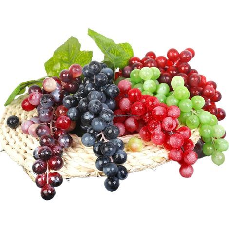 5-teiliges Set künstliches Obstzubehör, künstliche Traubenbüschel, künstliche Trauben, künstliche dekorative Kunststofftrauben, für Fotografie, Präsentation, Weindekoration usw. (1/5)