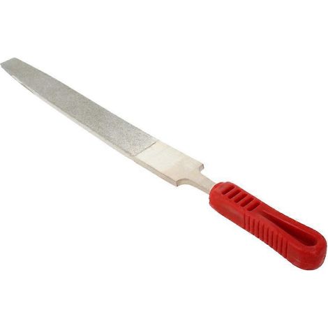 Lime diamantée plate de 25 cm avec manche en plastique recouvert de diamant, outil de meulage et de polissage manuel (1/5)