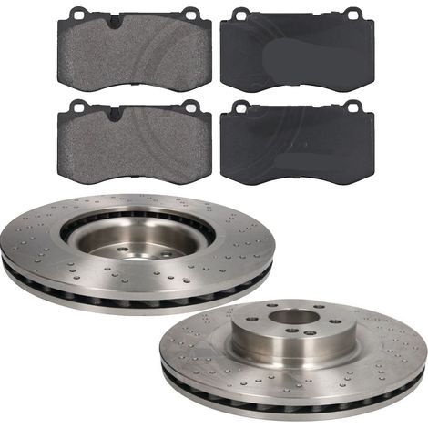 KIT FRENI ANTERIORI compatibile con MERCEDES-BENZ CLASSE S COUPE' (C216) - DISCHI + PASTIGLIE OEM: P 50 074 / 17795 /SOSTITUZIONE DIRETTA/BASSA POLVERE/SILENZIOSO