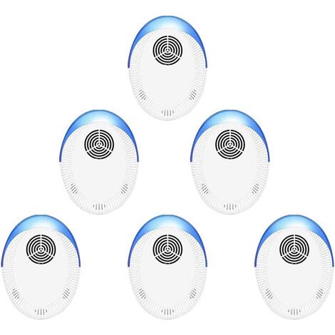 Pair - Lot de 6 répulsifs rongeurs et insectes, répulsif à ultrasons, non toxique, sans odeur, très efficace, puissant, blanc (1/5)