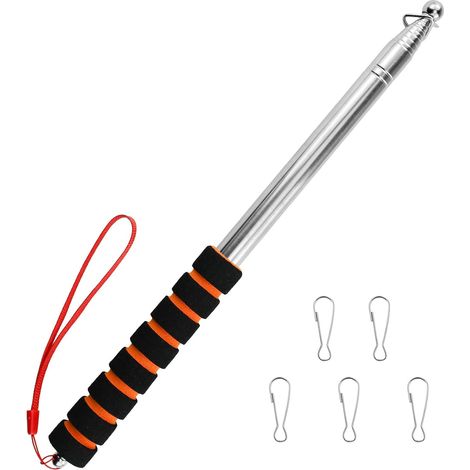 Kit de Poste Telescópico de 2,5m, con 5 Ganchos, para Guías Turísticos, Camping, Profesores, Excursiones, Competiciones (1/5)