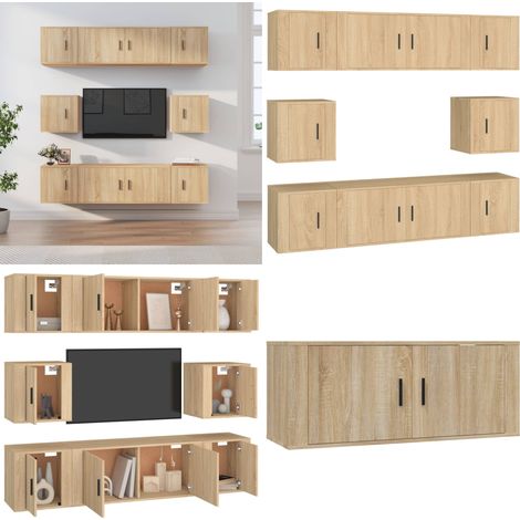8-tlg. TV-Schrank-Set Sonoma-Eiche Holzwerkstoff - TV-Schrank-Set - Holzwerkstoff (1/5)