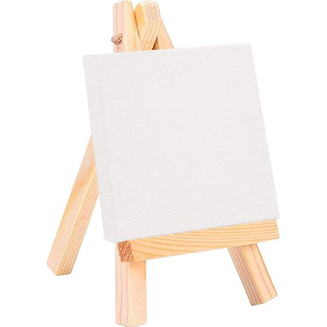 Mini chevalet en bois artisanal, support pour peinture à l'huile sur toile blanche, outil idéal pour les enfants et la décoration intérieure. (1/2)