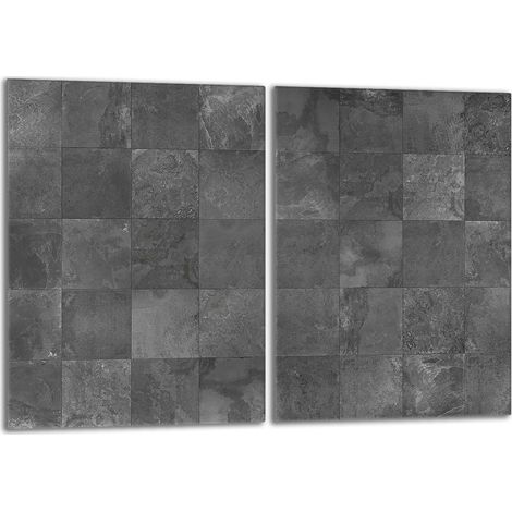 Plaque de protection en verre pour poêle 2x40x52 Gris (1/5)