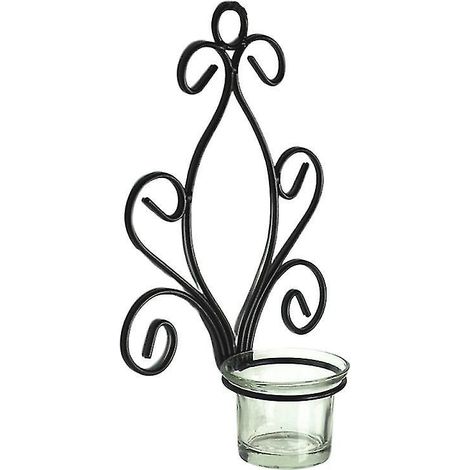 Bougeoir en fer et verre à usage décoratif (1/3)