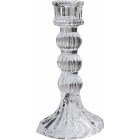 Bougeoir en verre, chandeliers coniques, bougeoirs pour bougies chauffe-plat pour dîner, mariage (style 2) (1/5)