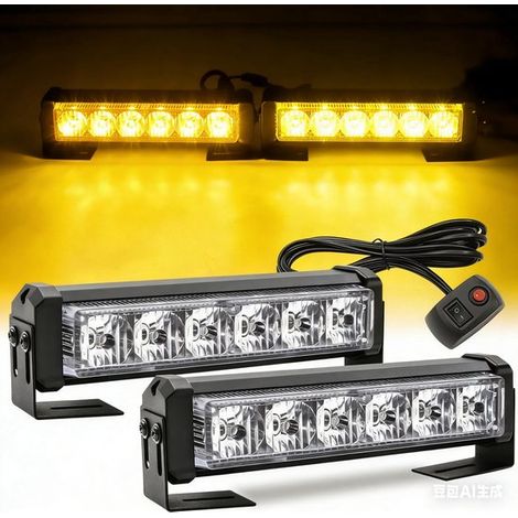 Luci lampeggianti arancioni 12V 24V 8 modalità di lampeggio Luci di segnalazione di emergenza per camion, furgoni e trasportatori Sicure per il funzionamento nel traffico stradale Con interruttore 2 p (1/5)