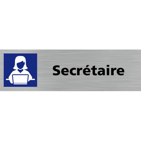 Pictogramme SECRETAIRE (Q0236).- Adhésif aspect aluminium brossé - (1/5)