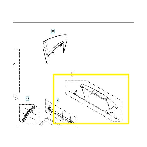 Hayon arrière pour tondeuse Husqvarna LC 153S LC 151, référence 598684119, pièce d'origine