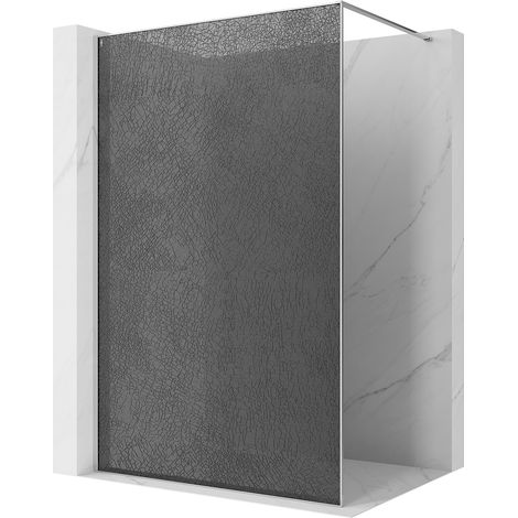 Mexen Kioto Duschwand Walk-in 110 x 200 cm, Crackle Graphit 12 mm, Chrom - 800-110-101-01-44-X (1/5)