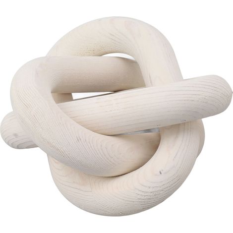 Chaîne décorative en bois à 3 maillons, blanche, idéale pour la maison, le salon ou un café. (1/5)