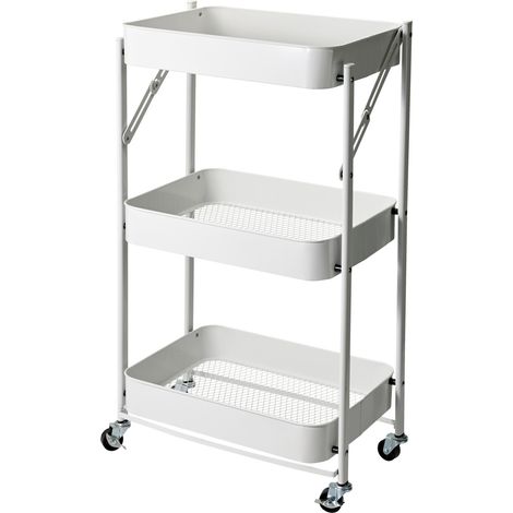 Küchenwagen klappbar 3-stufig, aus Metall, 45,5 x 29,5 x 77 cm (1/3)