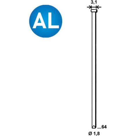 3 780 Finettes Brads en Bande 34° Aluminium - 1.8/3.1x64 mm - D-Work (1/4)