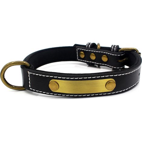 Collier pour chien en cuir robuste - Collier pour chiens de petite, moyenne, grande et très grande taille (1/5)