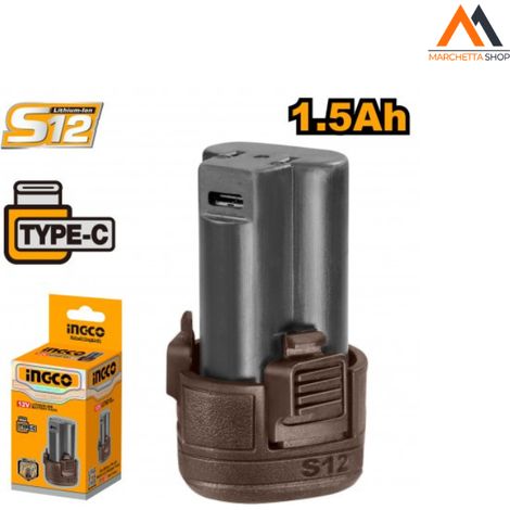 BATTERIA 1,5AH 12V RICARICA CON CAVO TIPO C