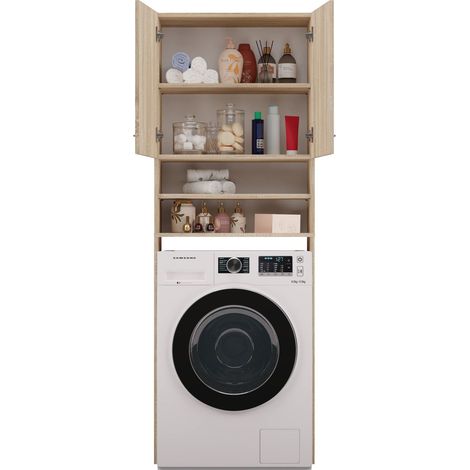 Mobile per lavatrice, 30 x 64 x 180 cm, Rovere Sonoma (1/5)