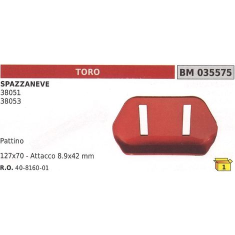 Tampon 127x70 mm accouplement 8.9x42 mm chasse-neige TORO 38051 - 38053 40-8160-01