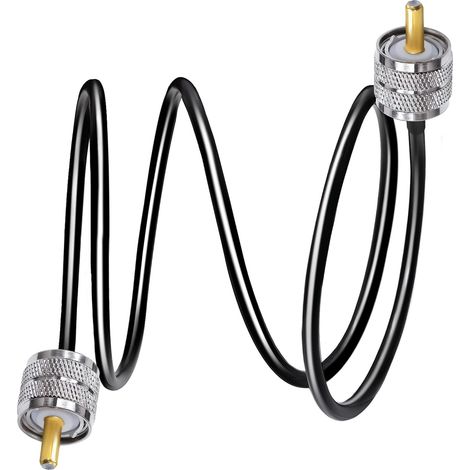 Câble PL259 Câble radio RG58 CB Cavalier PL259 3,3 pieds (1M) SO239 Câble d'extension UHF mâle à mâle Câble coaxial noir RF Câble coaxial PL-259 pour radio bidirectionnelle
