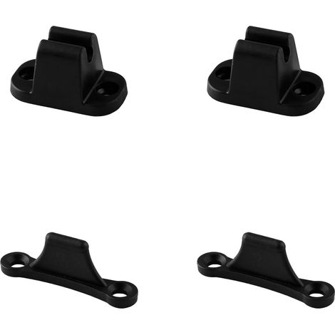 Lot de 2 butées de porte en T pour caravane, camping-car, volet d'armoire - Fixation solide et protection - Noir (1/5)
