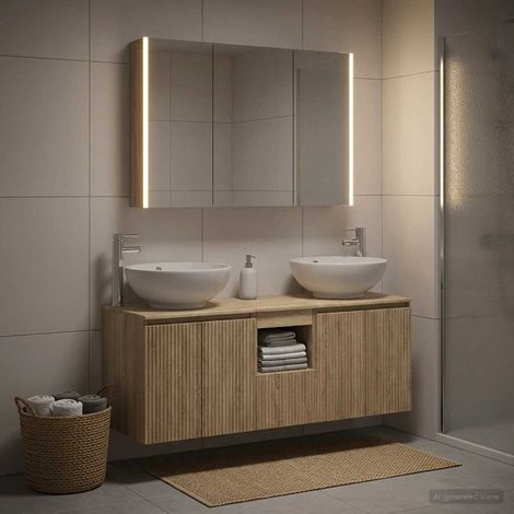 vidaXL Bathroom Cabinet Set 4 pcs Sonoma Oak Engineered Wood (1/5)