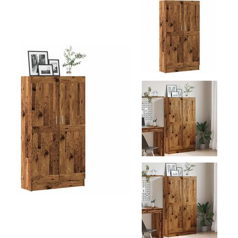 Bücherschrank Altholz-Optik 82,5x30,5x150 cm Holzwerkstoff - Bücherschrank - Bücherschränke - Bücherregal - Lagerschrank (1/5)