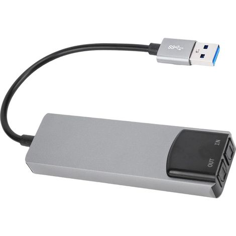 Scheda audio surround USB con audio digitale SPDIF ad alta risoluzione, scheda audio esterna per laptop, colore argento.